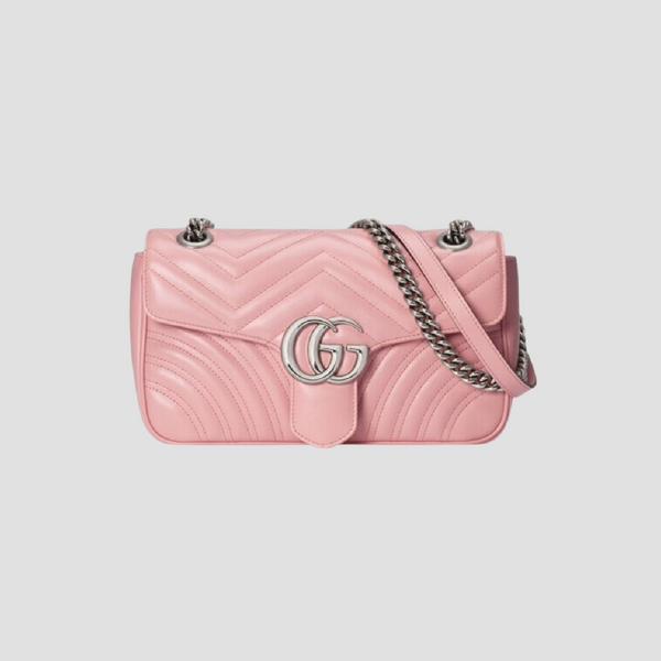 GUCCI MEDIUM MARMONT MATELASSÉ PINK SHOULDER BAG 443497 DTDIY 5815