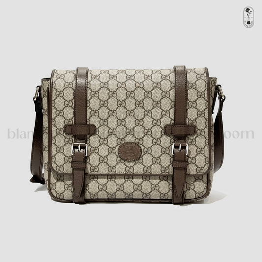 Gucci Medium Messenger Interlocking GG Bag Supreme Beige Ebony 658542 K9GSN 8538