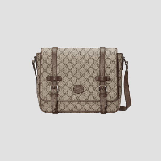 Gucci Medium Messenger Interlocking GG Bag Supreme Beige Ebony 658542-K9GSN-8538