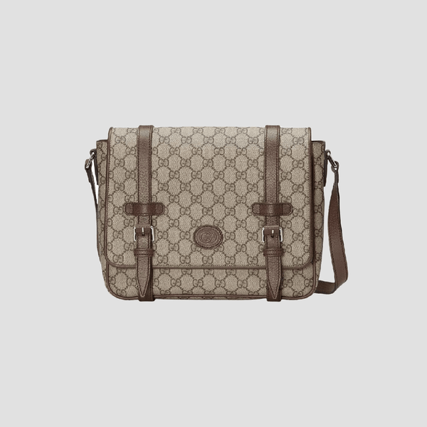 Gucci Medium Messenger Interlocking GG Bag Supreme Beige Ebony 658542 K9GSN 8538