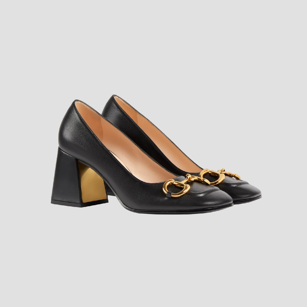 GUCCI MID-HEEL PUMP WITH HORSEBIT IN BLACK 643886 C9D00 1000