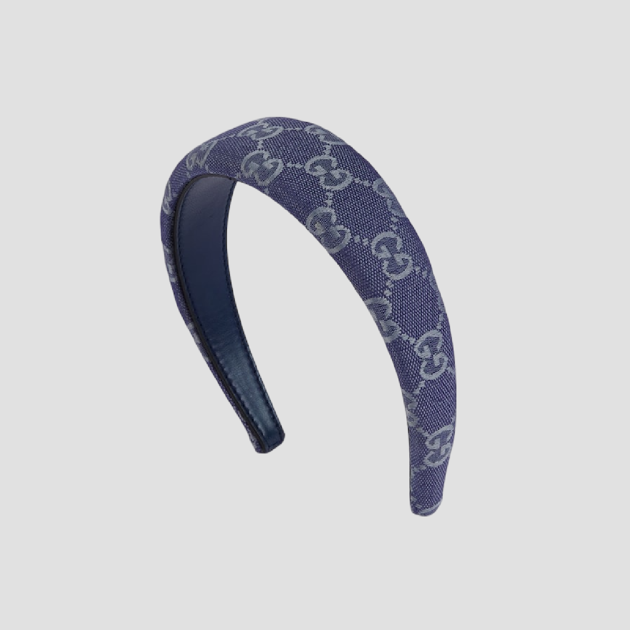 GUCCI MONOGRAM CANVAS HEADBAND BLUE 755038 4HG61 4400