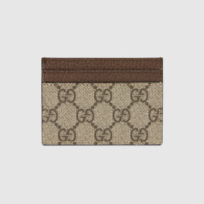 mặt sau GUCCI OPHIDIA BEIGE GG SUPREME CANVAS CARD CASE BEIGE 523159 96IWG 8745