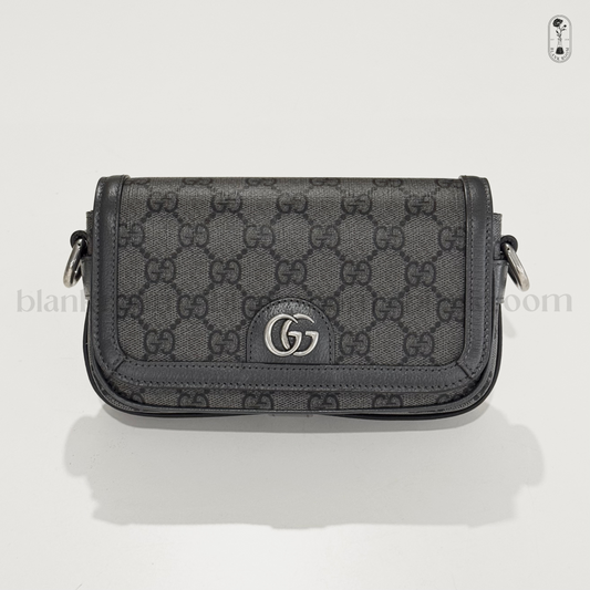 Gucci Ophidia Mini Shoulder Bag Grey Black Supreme 795466 2ZGMN 1244