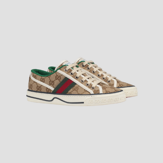 GUCCI ORIGINAL GG CANVAS TENNIS 1977 SNEAKER BEIGE Women: 606110 HVK20 9766 Men: 606111 HVK20 9766 