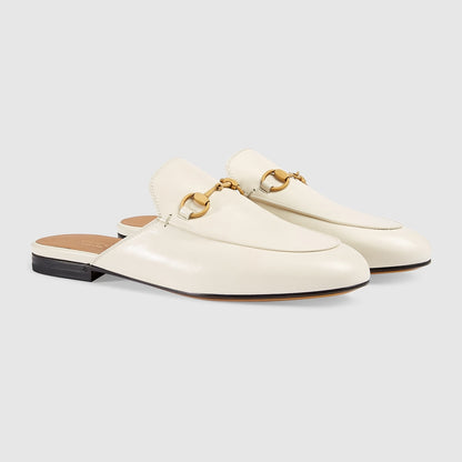 GUCCI PRINCETOWN LEATHER SLIPPER WHITE LEATHER 423513 C9D00 9022