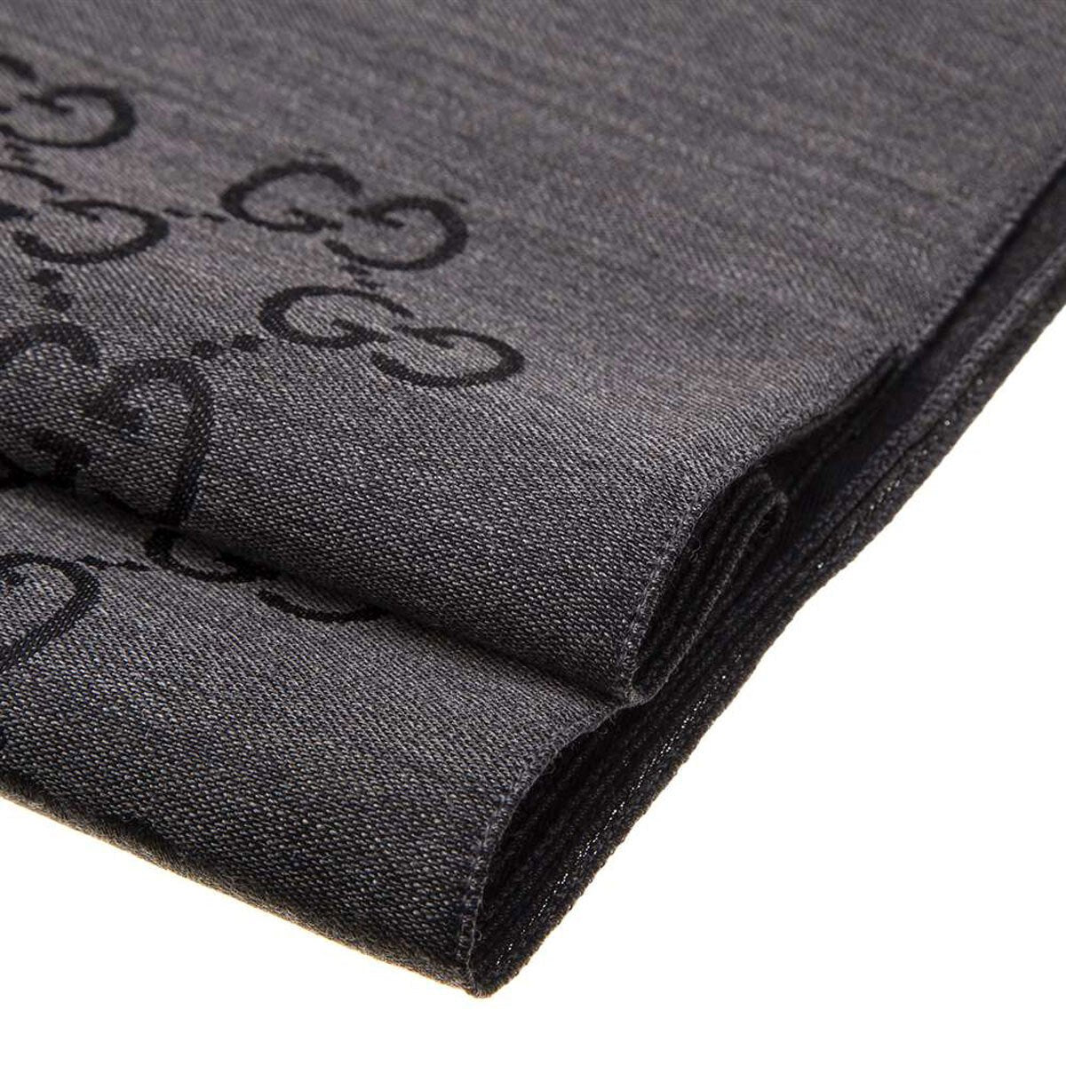 Khăn GUCCI SCARF BLACK AND DARK GREY hàng hiệu chính hãng Authentic có sẵn tại BlankRoom Hà Nội, Việt Nam 165904 3G646 1100. 45x180cm