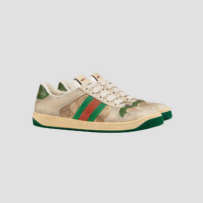 GUCCI SCREENER GG SNEAKER LEATHER GG CANVAS Men: 546551 9Y920 9666 Women: 570443 9Y920 9666