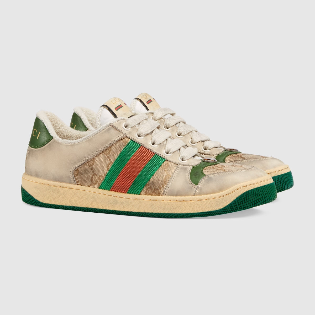 GUCCI SCREENER GG SNEAKER LEATHER GG CANVAS Men: 546551 9Y920 9666 Women: 570443 9Y920 9666