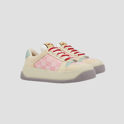 GUCCI SCREENER PINK GG CANVAS SNEAKER 750633 FAB4C 5644