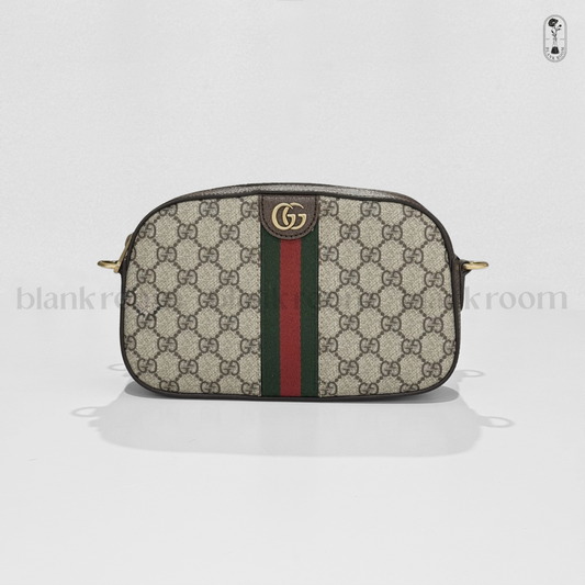 Gucci Small Ophidia Shoulder Bag Beige and Ebony Supreme 752591 FACFW 8920