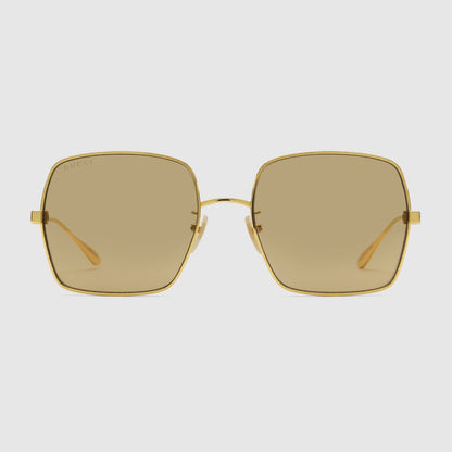 mặt trước kính GUCCI GG1434S 002 GOLD BROWN SUNGLASSES WITH GUCCI LETTERING