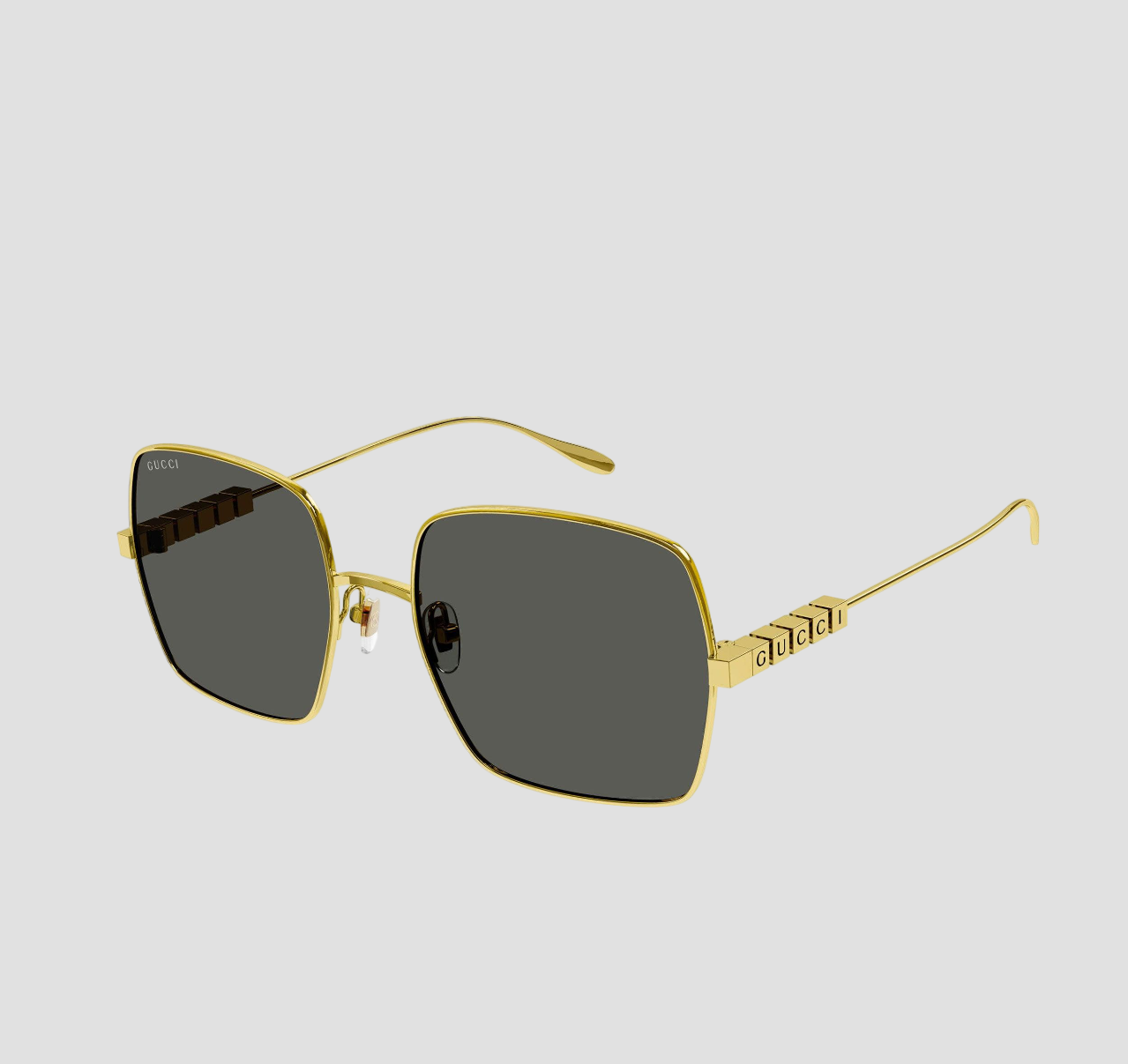 GUCCI SQUARE SHINY GOLD FRAME SUNGLASSES GG1434S 001