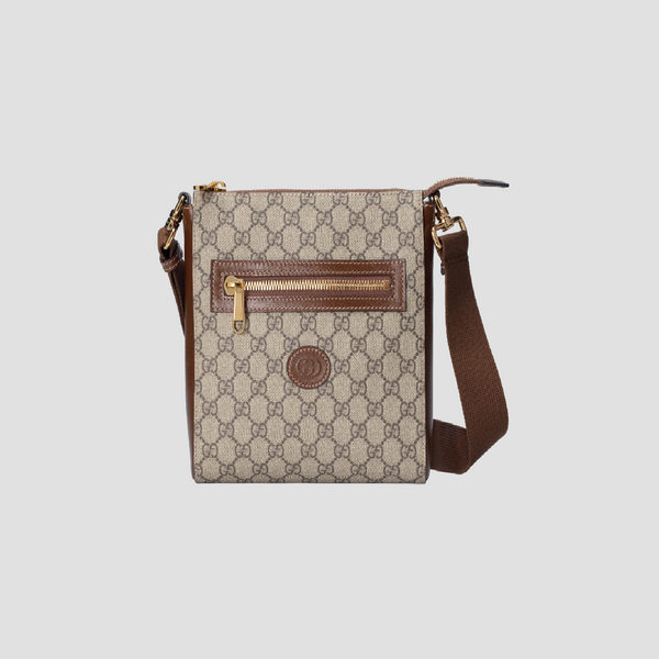 GUCCI SUPREME BEIGE BROWN MESSENGER BAG 681021 92THG 8563