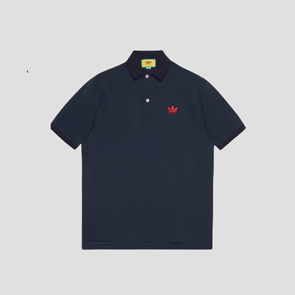 GUCCI X ADIDAS COTTON PIQUE POLO NAVY 700497 XJEL0 4433