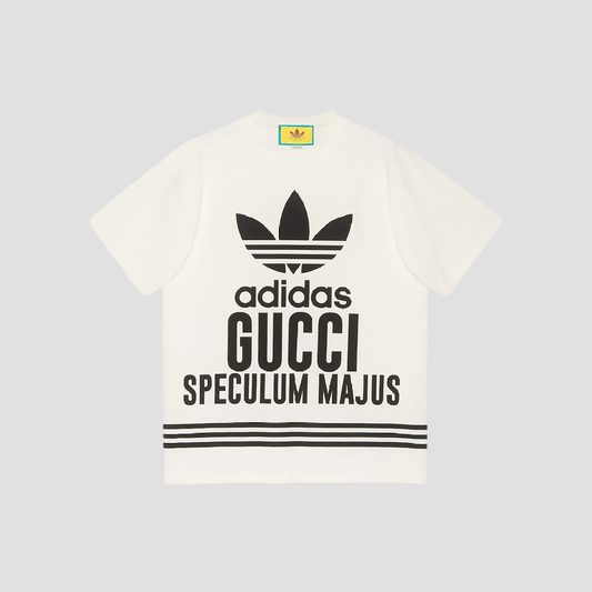 GUCCI X ADIDAS SPECULUM MAJUS BLACK T-SHIRT IN WHITE 616036 XJEW1 9095