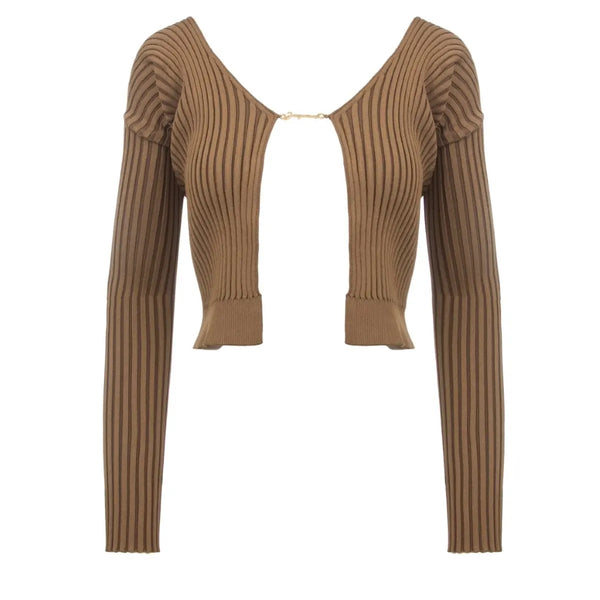 jacquemus la maille pralù longue brown