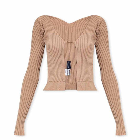 jacquemus la maille pralu longue light brown