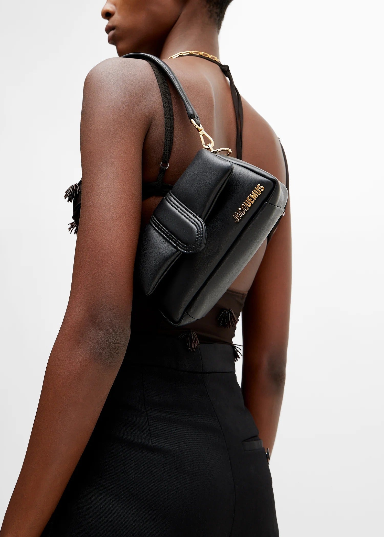 wearing Jacquemus Le Petit Bambimou Black 233BA335-3073-990