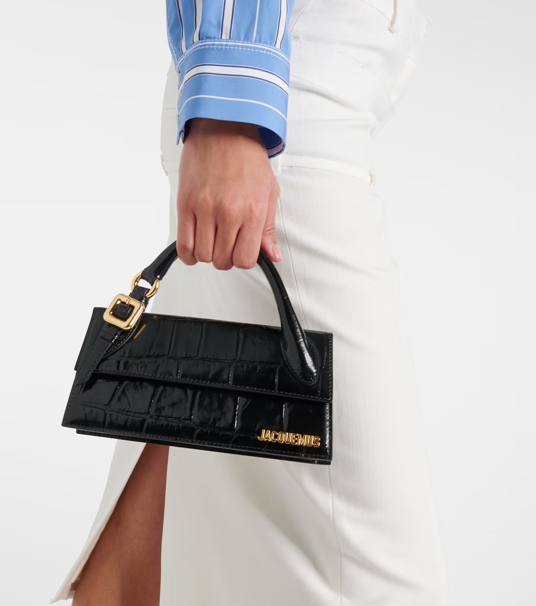 wearing Jacquemus The Long Chiquito Boucle Black 233BA326-3164-990