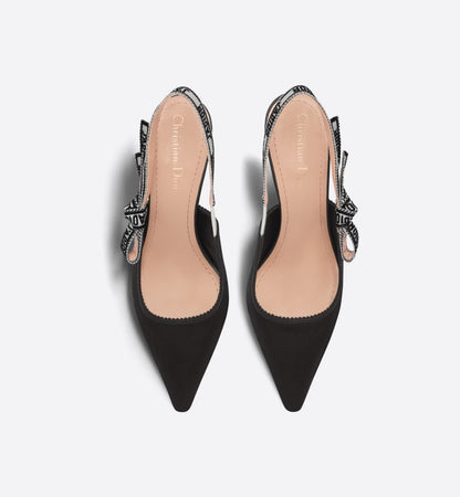 guốc J'ADIOR SLINGBACK PUMP BLACK EMBROIDERED SATIN AND COTTON KCP920SEM_S900 authentic blank room việt nam