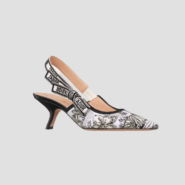 J'ADIOR SLINGBACK PUMP WHITE & BLACK TIGER MOTIF KCP866VOY_S15W