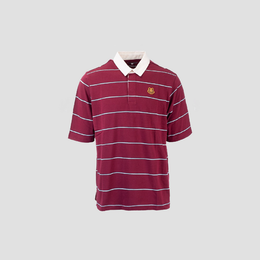 KENZO TIGER STRIPE POLO IN BURGUNDY 5PO5074SO25