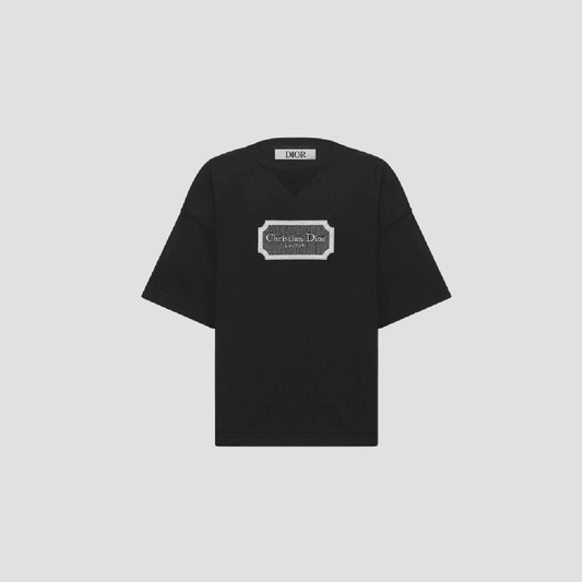 Kids' Christian Dior Couture Black Cotton Jersey T-Shirt 4SBK23TEEB_Y900
