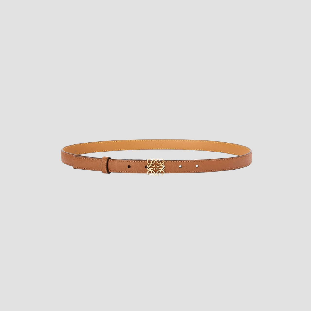 Loewe Anagram Belt in Pebble Grain Calfskin – Tan/Gold E619Z15X03-2526