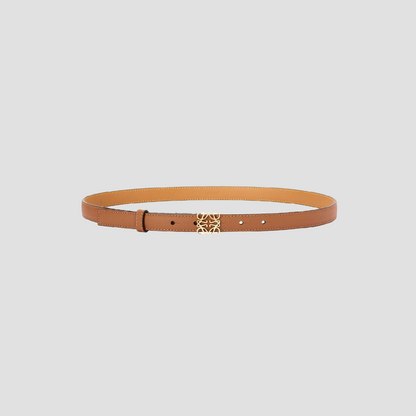 Loewe Anagram Belt in Pebble Grain Calfskin – Tan/Gold E619Z15X03-2526