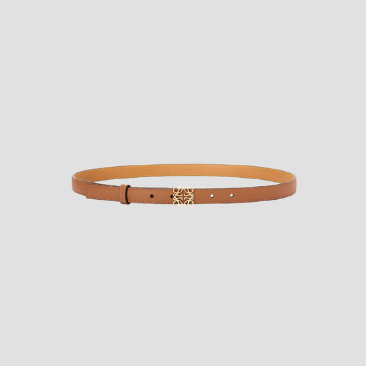 Loewe Anagram Belt in Pebble Grain Calfskin – Tan/Gold E619Z15X03-2526