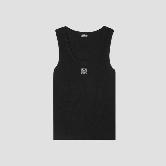 Loewe Anagram Tank Top in Black Ribbed Cotton S359Y23X84-1100