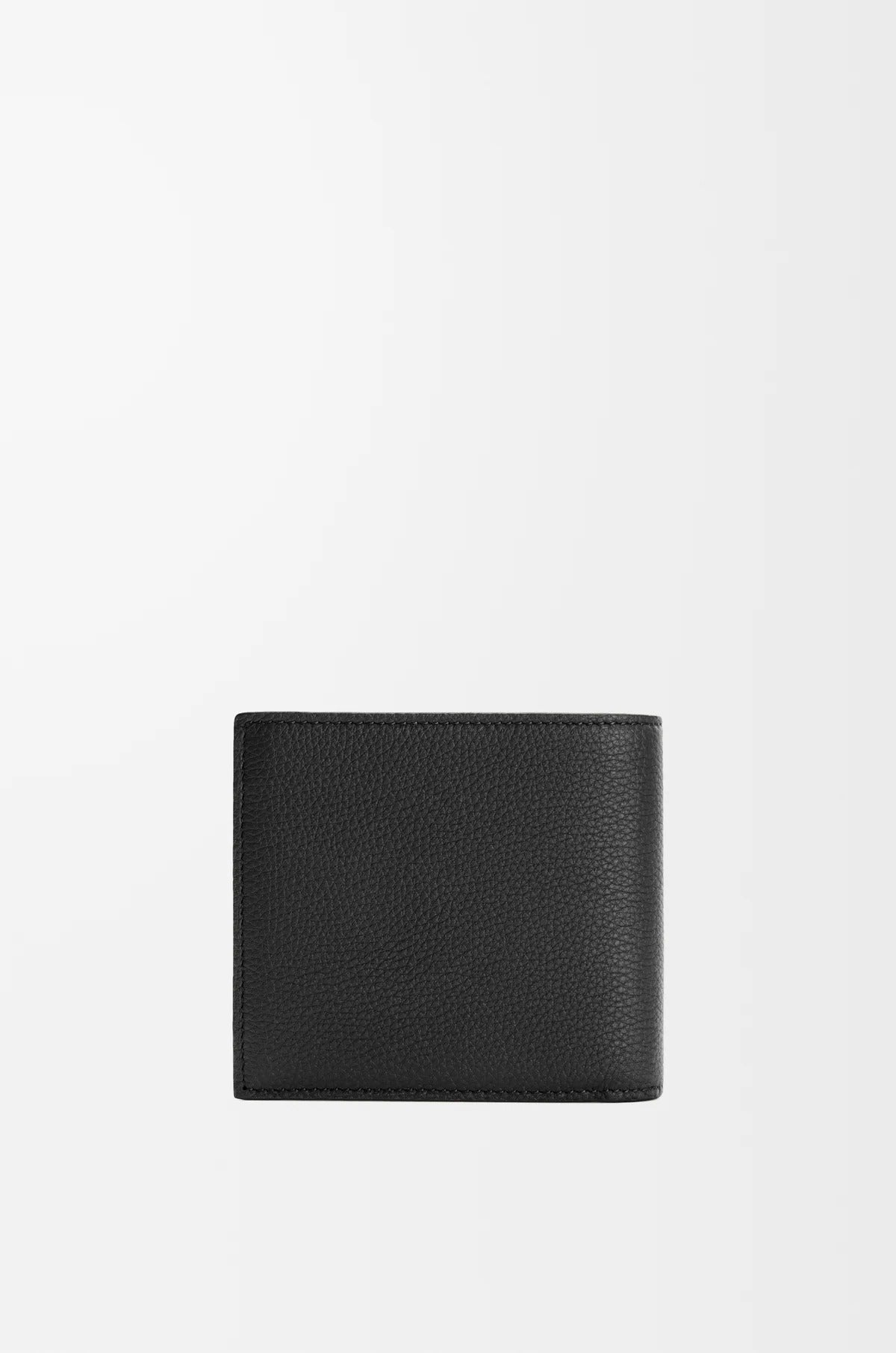 behind Loewe Bifold Coin Wallet in Soft Grained Calfskin – Black C660501X03-1100 on a light gray background