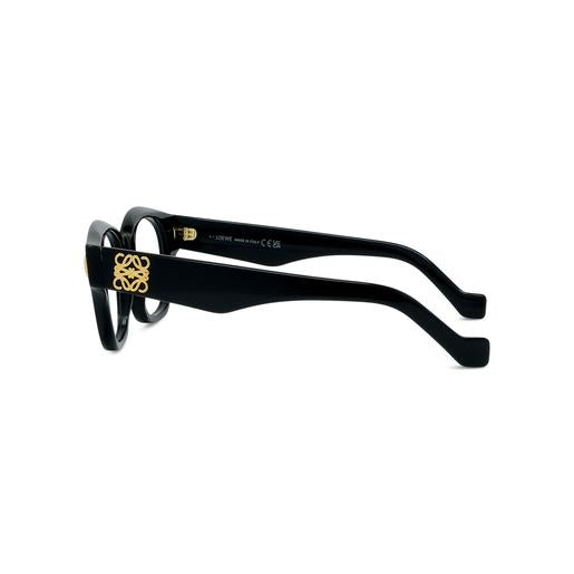 beside Loewe LW50096I 001 Anagram Round-Square Black Eyeglasses