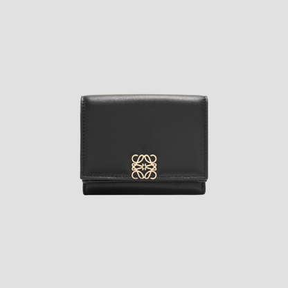 Loewe Puffer Anagram Trifold Wallet in Black Shiny Napa Calfskin C821TR2X10 1100