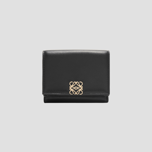Loewe Puffer Anagram Trifold Wallet in Black Shiny Napa Calfskin C821TR2X10 1100