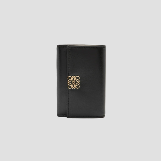 Loewe Puffer Anagram Small Vertical Wallet in Shiny Nappa Calfskin – Black C821S33X06-1100