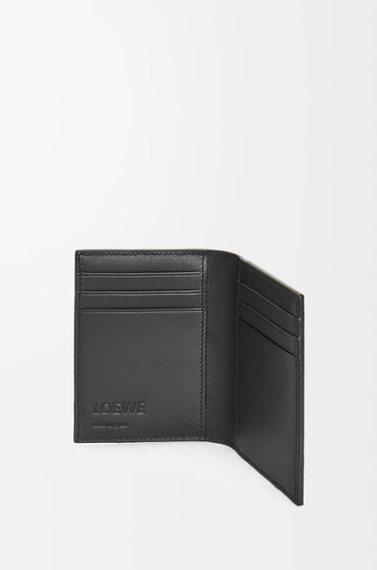 Loewe Puzzle Bifold Cardholder in Classic Calfskin – Black C510144X10_1100t with open design on a white background
