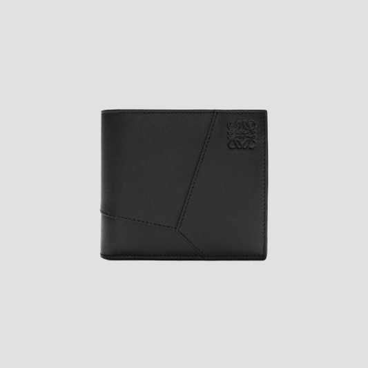 Loewe Puzzle Bifold Coin Wallet in Black Classic Calfskin C510501X14 1100