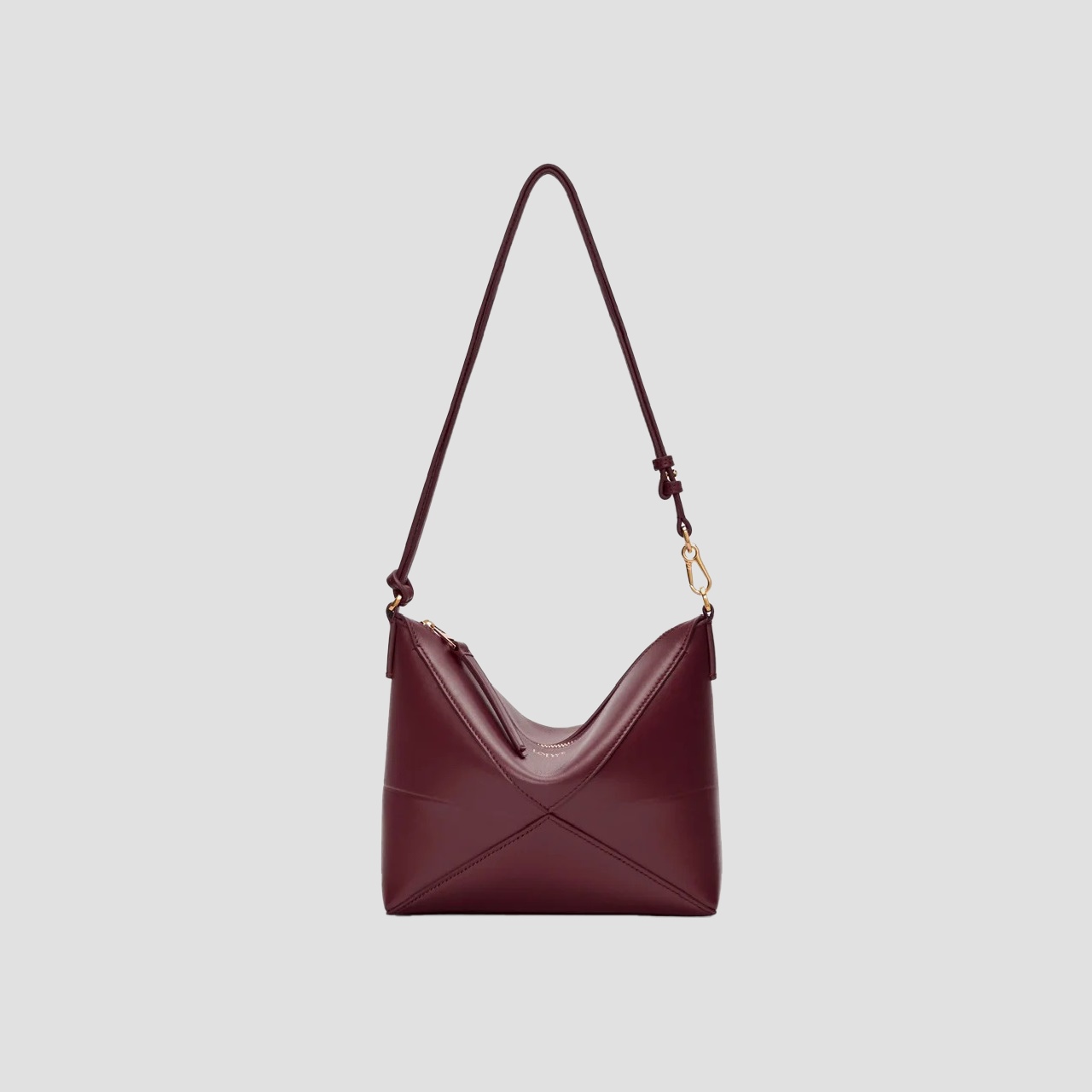 Loewe Puzzle Fold Pouch in Shiny Nappa Calfskin – Dark Burgundy C510PT1X01-7240
