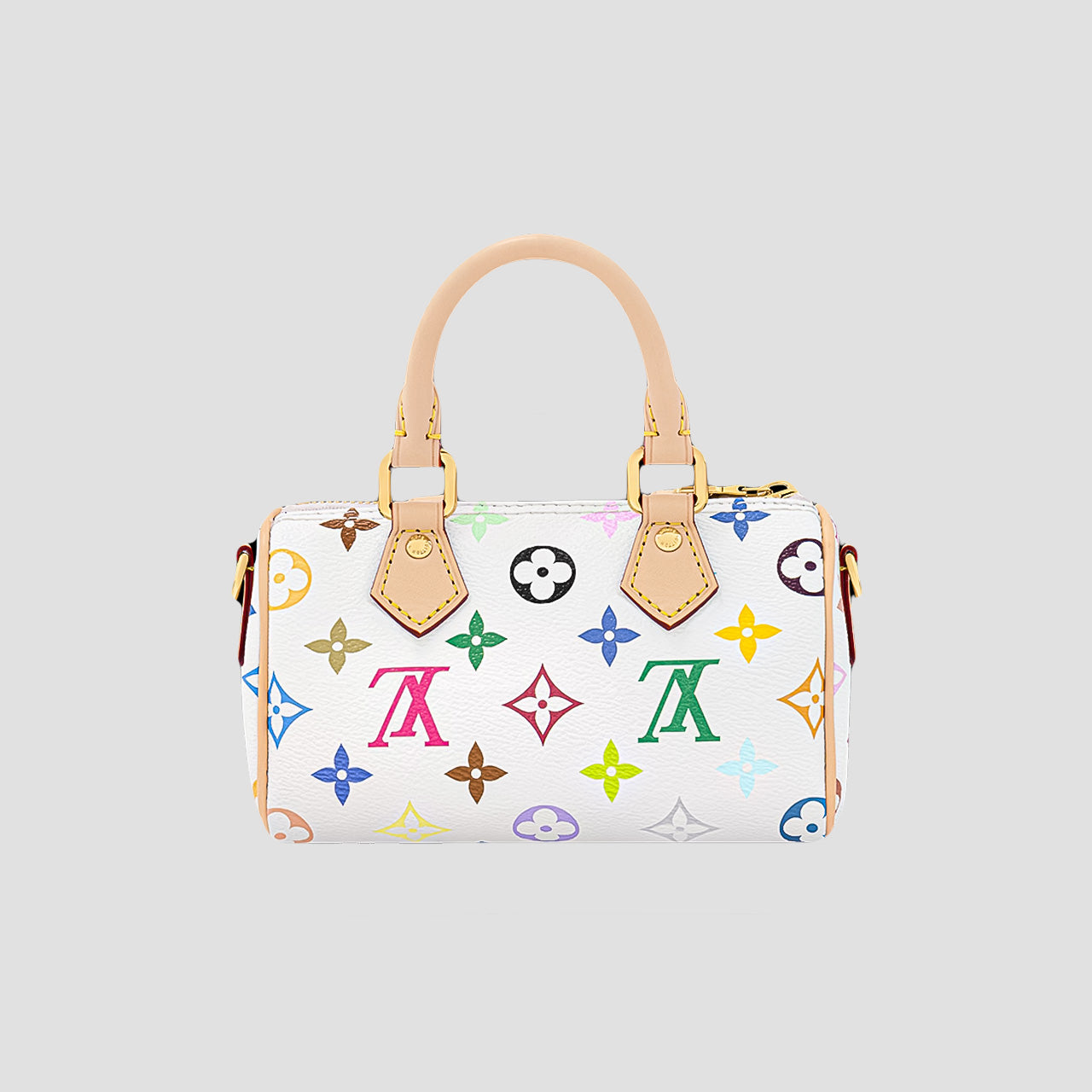 mặt đằng sau lưng túi Louis Vuitton x Takashi Murakami Nano Speedy Multicolor Blanc M13391