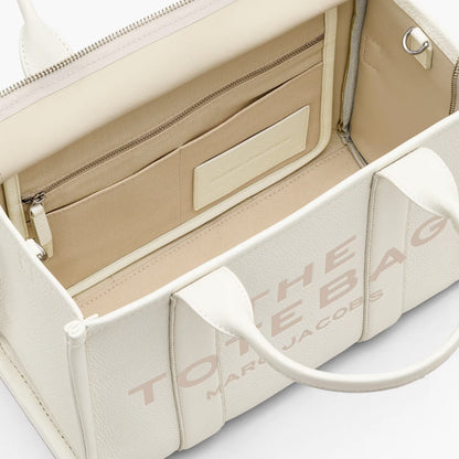 Open Marc Jacobs The Leather Medium Tote Bag Cotton Silver H004L01PF21 140