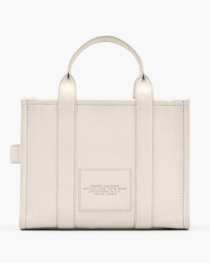 behind Marc Jacobs The Leather Medium Tote Bag Cotton Silver H004L01PF21 140