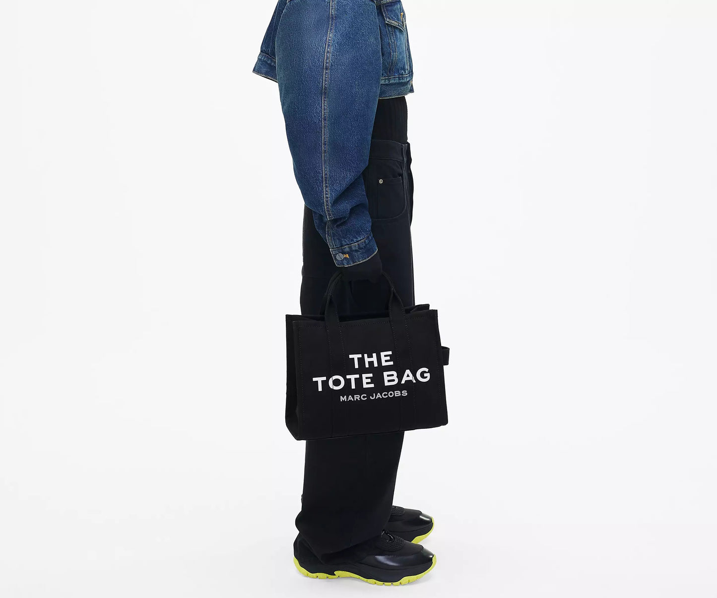 wearing MARC JACOBS THE CANVAS MEDIUM TOTE BAG BLACK