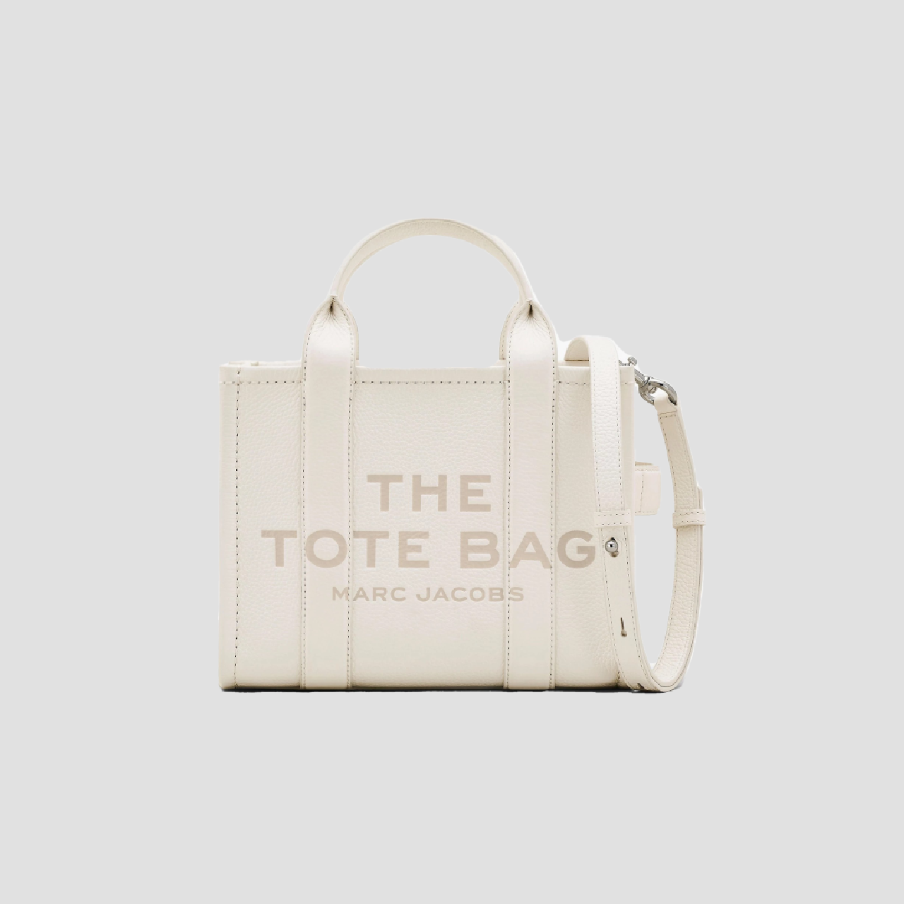 Marc Jacobs The Leather Small Tote Bag Cotton Silver H009L01SP21_140