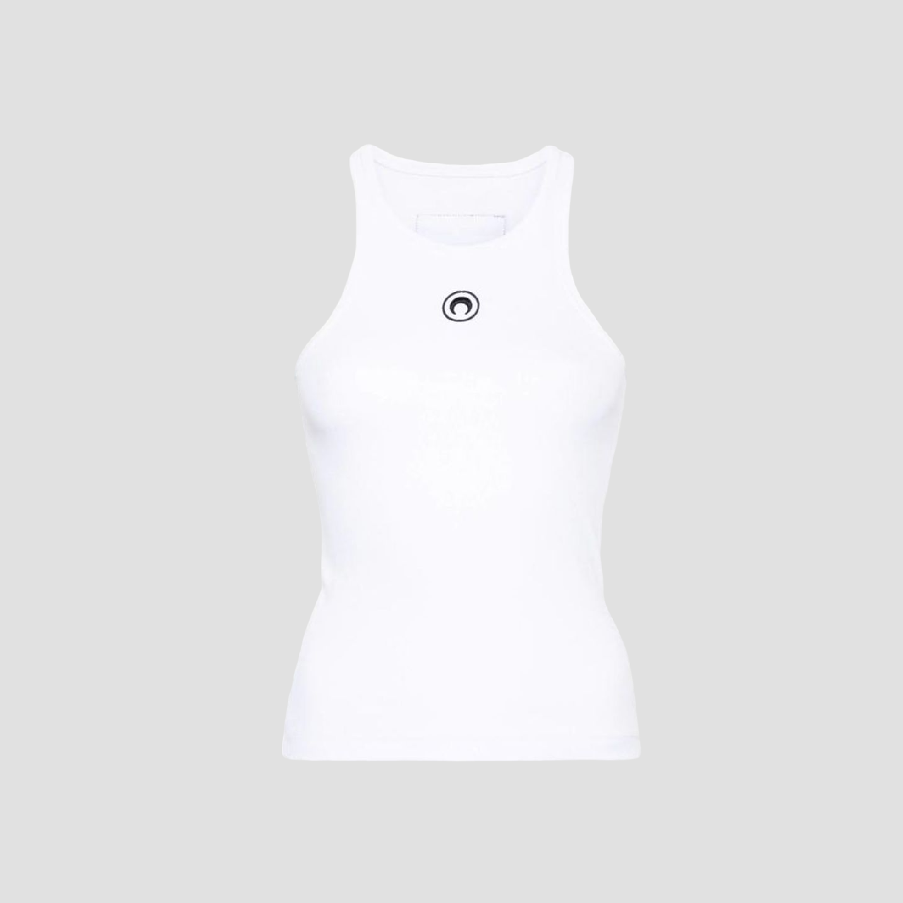 MARINE SERRE MOON RIBBED-KNIT TANK TOP WHITE