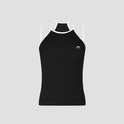 MARINE SERRE TENNIS COURT TOP BLACK