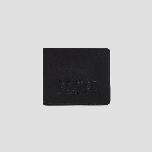 MCM Aren Bifold Wallet in Black Spanish Calfskin MXSDATA03BK001