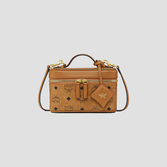 MCM Aren Vanity Case in Visetos Leather Mix Cognac MWRGSTA02CO001