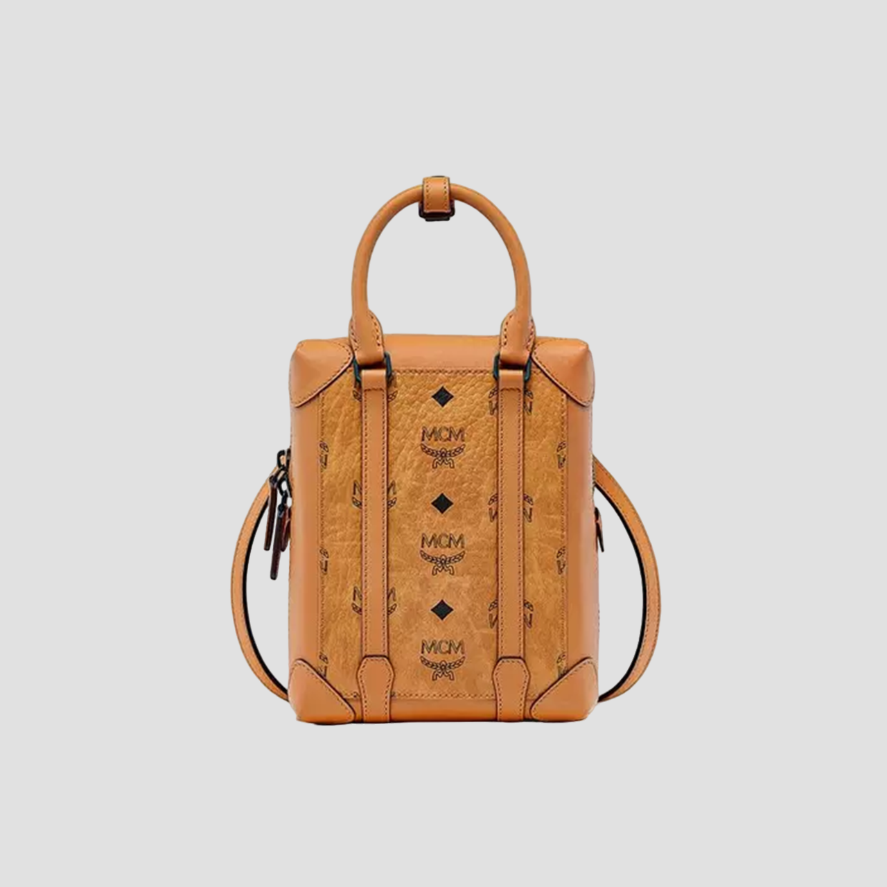 MCM KLASSIK N/S SMALL CROSSBODY IN COGNAC VISETOS